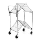 Luxor - Chariot pliant en fil d’acier à 2 tablettes - hauteur 39 -5" - capacité 350 lb - argent-8