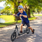 HOMCOM Adjustable Kids Pro Stunt Scooter Street Bike Bicycle Ride On - Black-Wide textured foot deck helps to maintain balance