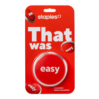 Staples Easy Button - English-Plays a recognizable audio response with the press of a button to add a light-hearted touch to your workspace