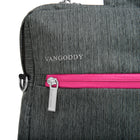 Vangoddy - Sac messager 2 en 1 Wave pour ordinateur portable 13 pouces - Gris/Rose-Confort de transport. Sangle ajustable et poignées solides pour un transport facile