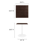Modway Lippa 24" Square Dining Table - White Cherry Walnut-MDF Table Top