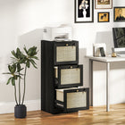 HOMCOM 3-Drawer Letter/A4 Filing Cabinet Lockable - Black-Three spacious drawers for organization and the top surface for holding a printer
