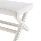 Manhattan Comfort - Abigail banc ottoman tapissé en velours style milieu du siècle 42,12" - crème-Jambes croisées en X élégantes