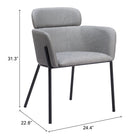 Zuo Bremor Dining Chair - Slate Grey - Set of 2-6