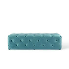 Modway Amour 60" Tufted Button Entryway Performance Velvet Bench - Sea Blue-No assembly required.