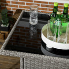 Outsunny - Ensemble de bar de patio 5 pièces avec Table de bar à dessus en verre trempé et étagères, 4 chaises de bar, gris-Plateau de table en verre trempé de 0,2 po d'épaisseur pour une solidité et une sécurité supérieures