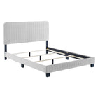 Modway Celine Channel Tufted Performance Velvet Twin Bed - Light Grey-Twin Bed