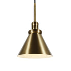 Hudson&Canal Zeno 8.5" Wide Pendant with Metal Shade - Brass/Brass-Includes an adjustable 8 ft. cord