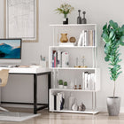 HOMCOM - Bibliothèque géométrique en bois à 5 niveaux pour salon - blanc-A wonderful addition to any family room, living room, bedroom and office 