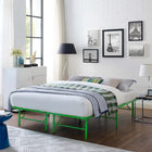 Modway Horizon Stainless Steel Full Bed Frame - Green-Generous 14" Storage Space