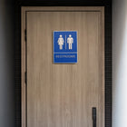 Futech Man/Woman with Braille Washroom Sign - Blue - 2 Pack-Adhesive Application included to mount