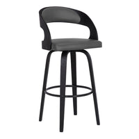 Armen Living - Shelly Tabouret de Bar Pivotant de 66 cm de Hauteur de Comptoir en Similicuir Gris et Bois Noir-Il n’est pas toujours facile de concevoir l’assise parfaite pour nos clients, mais nous recherchons constamment des idées innovantes pour offrir la meilleure expérience utilisateur.

En intégrant ces fonctionnalités, nous visons à dépasser vos attentes et à vous garantir un confort optimal.

La fonction pivotante fluide à 360 degrés permet une mobilité maximale, tandis que son mécanisme de rotation