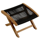 Modway Vienna Outdoor Patio Teak and Rope Folding Ottoman - Natural/Black-7