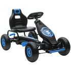 Aosom - Go-kart à pédales avec siège réglable, roues en caoutchouc et amortisseur - bleu-Roues en caoutchouc gonflables avec système de suspension 