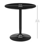 HOMCOM - Table à manger ronde avec base en acier et patin antidérapant pour salon - noir-Sa base de Φ19,75 po (Φ50 cm) est grande, ronde et fabriquée en acier avec revêtement en poudre pour une plus grande solidité 