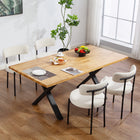 HOMCOM Dining Chairs with Steel Legs for Kitchen - Beige - Set of 4-Corduroy upholstery is breathable and gentle against the skin