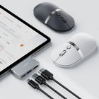 ProtoArc - 2-en-1 souris de hub de voyage - Blanche-Le design multicanal vous permet de configurer votre poste de travail personnalisé comme vous le souhaitez