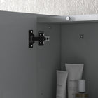 Kleankin Wall Mount Medicine Cabinet with Mirror - 28" W x 24" D - Grey-Colour: Grey 