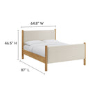 Modway Maven Queen Size Fabric Upholstered Platform Bed - Ivory Oak-8