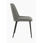 Nicer Interior - Chaises d'appoint en tissu et pieds en métal - Gris - Lot de 4-Mousse haute densité pour un confort durable