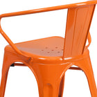 Flash Furniture – Chaise en acier avec bras, intérieur/extérieur, orange fini poudré, 4/boîte (CH31270OR)-Le renfort transversal sous le siège offre une stabilité supplémentaire