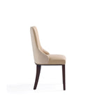 Manhattan Comfort - Lot de 2 chaises de salle à manger modernes Shubert 19,25 po en similicuir et velours, coloris beige-Conçu pour durer Produit de qualité commerciale