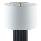 Hudson&Canal Seren 23" Tall Table Lamp with Fabric Shade - Matte Black/Brass/White-Rated for one 60W incandescent bulb - 9W LED bulb, 13W fluorescent (CFL) bulb, or 9W self-ballasted LED bulb, E26-base bulb, Bulb not included