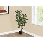 Monarch Specialties - Plante Artificielle - 47 po H - Chêne - Mis En Pot - Touche Réelle - Feuilles Vertes - Pot Noir-11 feuilles vertes luxurieuses qui semblent réelles au toucher et qui sont réglables pour un aspect réaliste