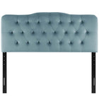 Modway Annabel Diamond Tufted Performance Velvet Queen Headboard - Light Blue-Height Adjustable from 45" - 52.5"