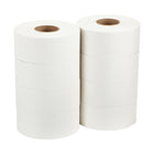 Pacific Blue Basic Jumbo JR. 2-Ply High-Capacity Toilet Paper - 8 Pack-Compatible With Jumbo Jr toilet paper dispensers (59009, 59210, 59448) and other standard jumbo tissue dispensers, offering a flexible solution for most stall spaces across facilities