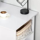HOMCOM 47.25" Computer Desk with Storage - White-Made of thick engineered board with a melamine coating, which is anti-scratch and water-resistant 