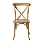 Flash Furniture - Chaise empilable en bois de pécan à dossier en croix de la série HERCULES-Design attrayant en ''U'' à l'envers pour plus de stabilité