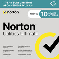 Norton Utilities Ultimate - 10 Devices - 1 Year Subscription-Valid email address must be provided at checkout