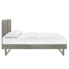 Modway - Alana Bois Plate-lit complet avec cadre angulaire, Gris-Rubberwood Legs
