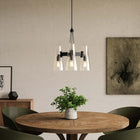 Modway Beacon 3-Light Pendant Light - Clear/Black-Ceiling Canopy With Swivel Adaptor