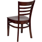Flash Furniture HERCULES Series Ladder Back Mahogany Wood Restaurant Chair - 2 Pack-Ladder Back Design