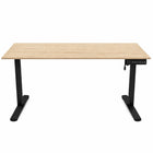 Ezywork 55" Electric Height Adjustable Standing Desk - Black Frame/Wood Table Top-Three positions memory setting