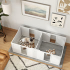 PawHut Whelping Box with Removable Doors for Small Dogs - 65" L x 31,5" W x 19" H-Stable pine wood and MDF design