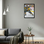 Evgeni Malkin Pittsburgh Penguins Skating with Puck - Framed Canvas - 22" x 31"-Ready to hang - arrives fully assembled