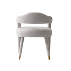 Manhattan Comfort - Chaise de salle à manger Aspen 59 cm style mid-century moderne avec accoudoirs, revêtement en tweed, coloris Silver Lining-24 po L x 23 po l x 30,3 po H