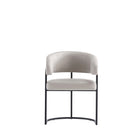 Manhattan Comfort - Lot de 4 chaises de salle à manger modernes Augusta 23,6 po en similicuir gris clair-Dossier arrondi Hauteur d’assise : 50,5 cm