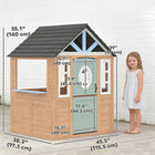 Qaba - Maison de jeu en bois pour enfants d’extérieur avec porte pour animaux, cuisine de jeu, demi-porte - bois naturel-Fabriqué en bois de sapin avec une peinture à faible odeur, robuste pour l'extérieur
