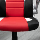 HOMCOM PU Leather Racing Gaming Chair with Flip Up Armrests - Red-Material: Faux Leather, PVC, Nylon