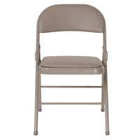 Flash Furniture HERCULES Series Double Braced Vinyl Folding Chair - Grey-Padded Metal Folding Chair