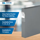 Davis Group Premium Economy Binder - D Ring - 1.5" - Grey - 6 Pack-D Ring, Non-Locking