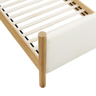 Modway Maven Twin Size Boucle Upholstered Platform Bed - Feather Oak-7