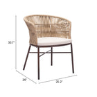 Zuo Freycinet Dining Chair - Natural - Set of 2-3 year limited warranty