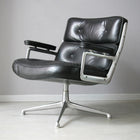 Plata Import Elegant Office Chair Faux leather Adjustable Chair with Polished aluminum frame - Black-Aluminum Frame Construction
