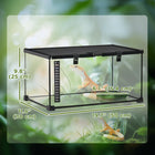 PawHut - Terrarium en verre pour reptiles - enceinte pour araignée sauteuse avec thermomètre-Cadre inférieur surélevé pour accueillir un chauffage de substrat 