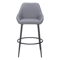 Zuo Vila Barstool - Grey - Set of 2-Comfy and durable polyester fabric